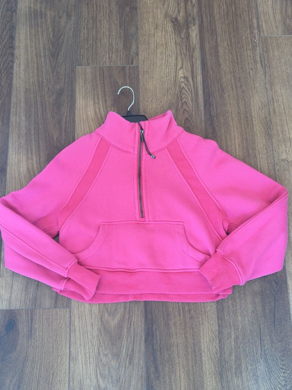 lululemon athletica Hot Pink Cropped Half-Zip Pullover